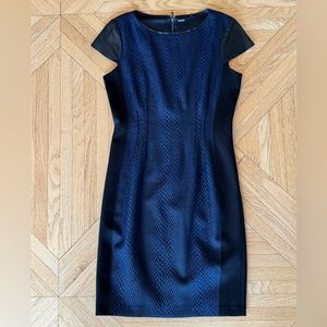 Elie Tahari Lamb Leather Snake-Print Dress 8